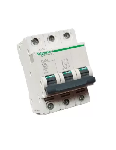 Schneider automatic circuit breaker c60a 4.5ka 3p 16a curve c 23880